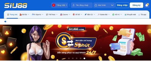 Truy cập trang chủ nhà cái để đăng ký Siu88